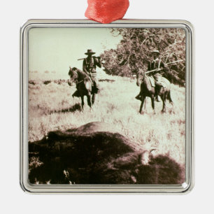 AmerikanBisonjägare (b-/wfotoet) Julgransprydnad Metall