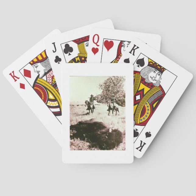 AmerikanBisonjägare (b-/wfotoet) Spel Kort (Baksidan)