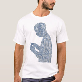 Amerikanbön 50/50 (vit med bebiset) tee shirt