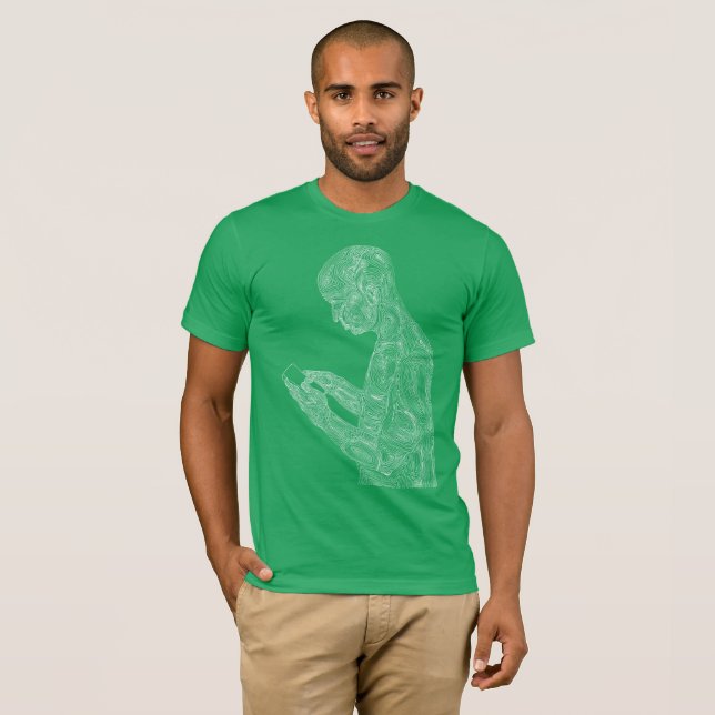 Amerikanbön (kelly med vit) t-shirt (Hel framsida)