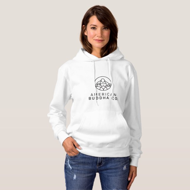 AmerikanBuddha Co. original- kvinna Hoodie T-shirt (Hel framsida)
