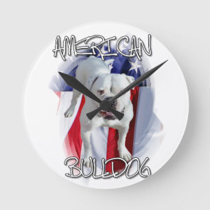 Amerikanbulldogg Rund Klocka