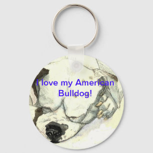 Amerikanbulldoggkeychain Nyckelring