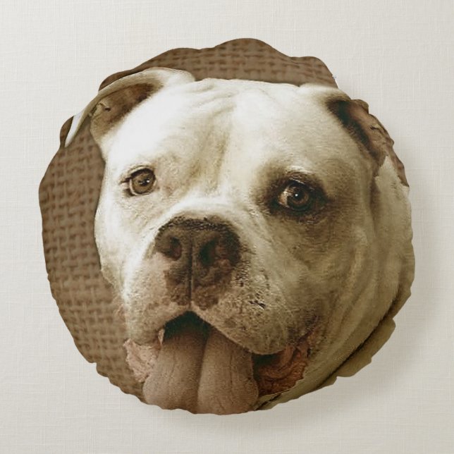 Amerikanbulldoggrundan kudder rund kudde (Baksidan)