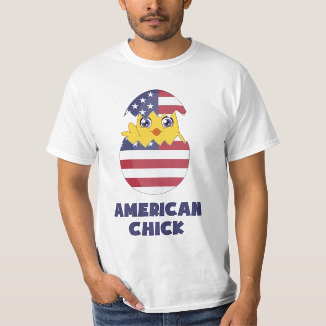 Amerikanchick, en flicka från Amerika T-shirt (Framsida)