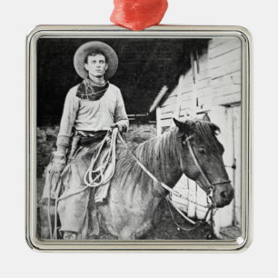 Amerikancowboy i Kansas, c.1880 (b-/wfotoet) Julgransprydnad Metall