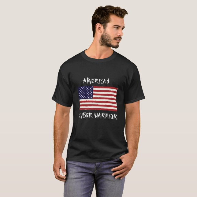 Amerikancyberkrigare T Shirt (Hel framsida)