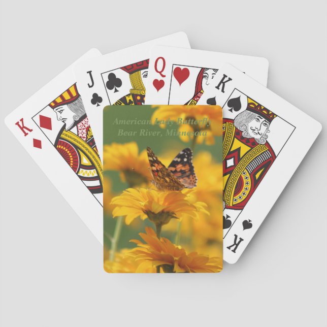 Amerikandamfjäril på Heliopsis Casinokort (Baksidan)