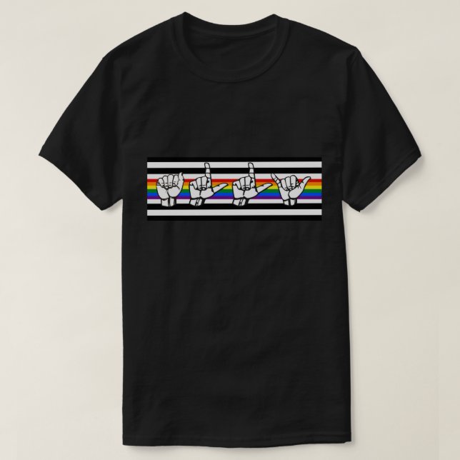 Amerikanen för LGBT-bundsförvantpride undertecknar T Shirt (Design framsida)