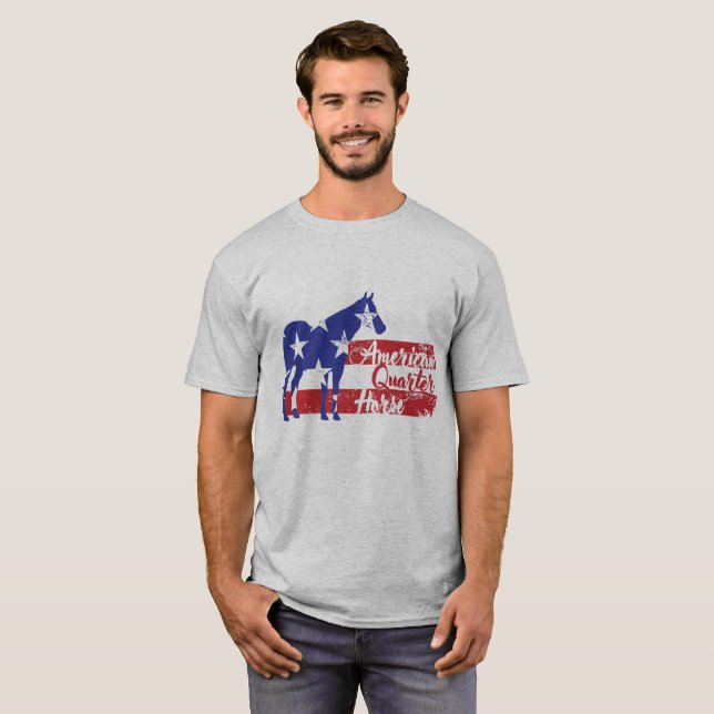 Amerikanen inkvarterar hästen tee shirt (Hel framsida)