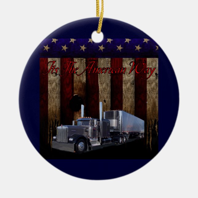 Amerikanen långt julgransprydnad keramik (Framsidan)