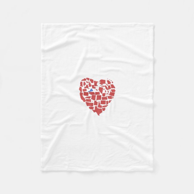 Amerikanen påstår hjärta röda mosaiska Virginia Fleecefilt (Framsidan)