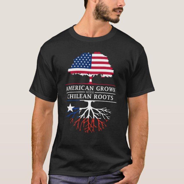 Amerikanen som är fullvuxen med chilenare, rotar   t shirt (Framsida)