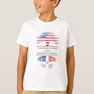Amerikanen som är fullvuxen med dominikan, rotar t-shirt