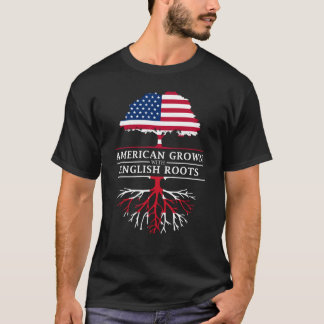 Amerikanen som är fullvuxen med engelska, rotar   t shirt