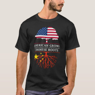 Amerikanen som är fullvuxen med kines, rotar   t shirt