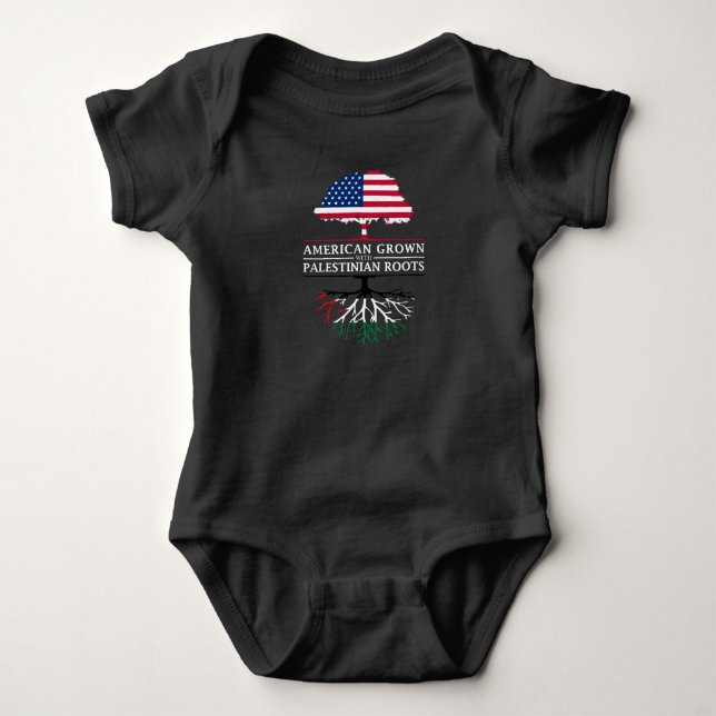 Amerikanen som är fullvuxen med palestinier, rotar t shirt (Framsida)
