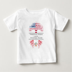Amerikanen som är fullvuxen med peruan, rotar den t-shirt