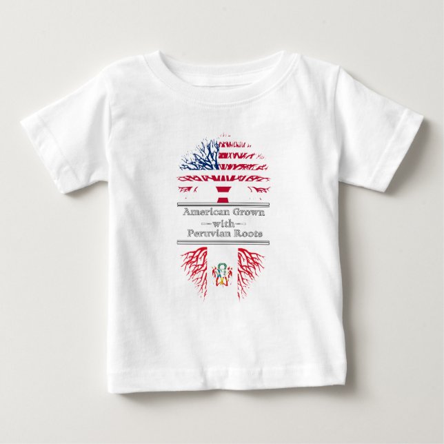 Amerikanen som är fullvuxen med peruan, rotar den t-shirt (Framsida)