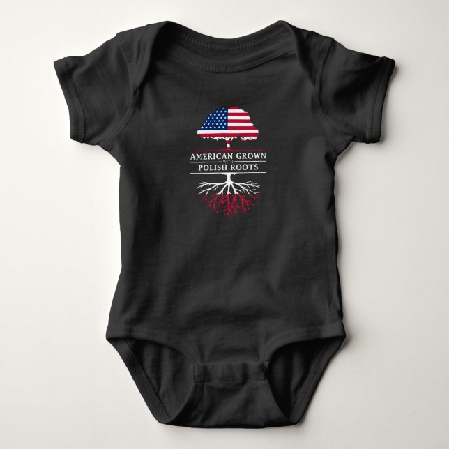 Amerikanen som är fullvuxen med polskt, rotar   t shirt (Framsida)