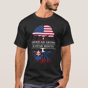 Amerikanen som är fullvuxen med slovakiskt, rotar t shirt