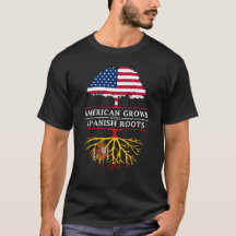 Amerikanen som är fullvuxen med spanjor, rotar  