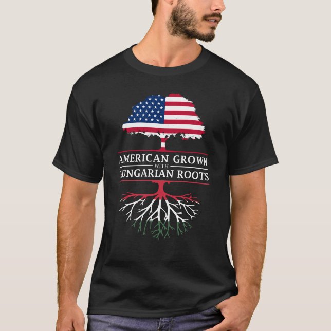 Amerikanen som är fullvuxen med ungrare, rotar   t shirt (Framsida)