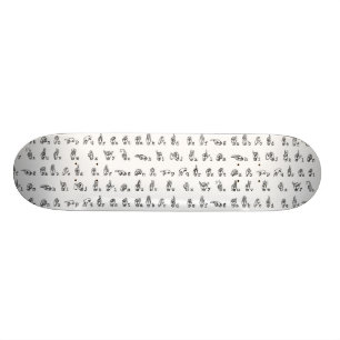 Amerikanen undertecknar språkalfabet i svartvitt old school skateboard bräda 18 cm