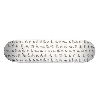 Amerikanen undertecknar språkalfabet i svartvitt old school skateboard bräda 18 cm