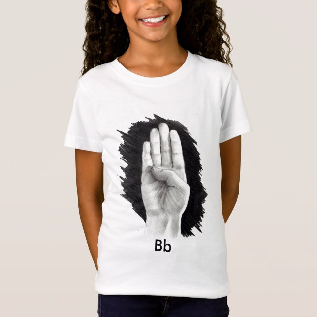 AMERIKANEN UNDERTECKNAR SPRÅKBREV "B ", T SHIRT (Framsida)