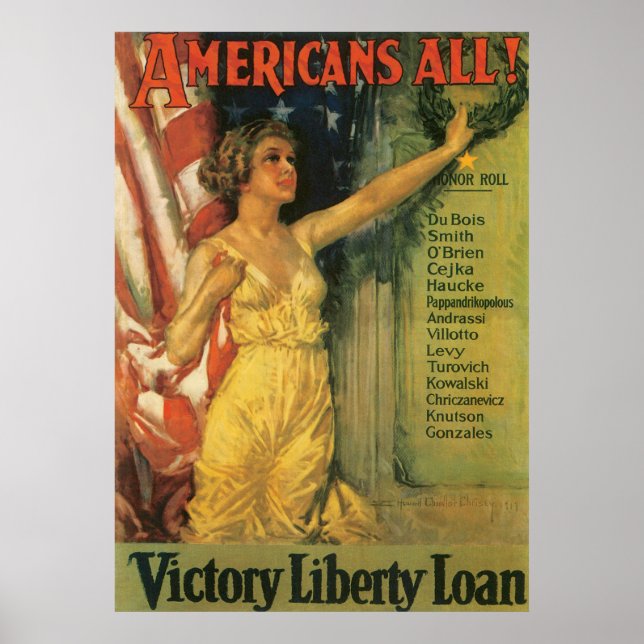 Amerikaner Alla 1919 ~av Howard Chandler Christy W Poster (Framsidan)