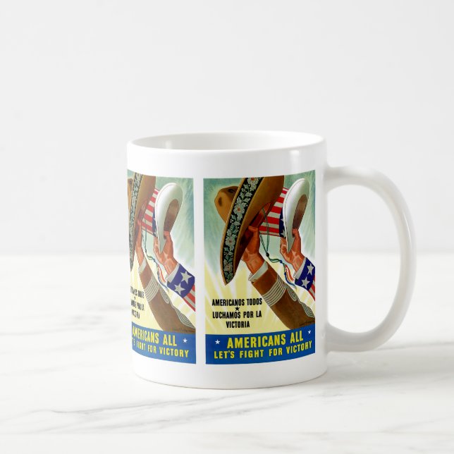 Amerikaner alla ~ Låt oss kamp för seger Kaffemugg (Höger)