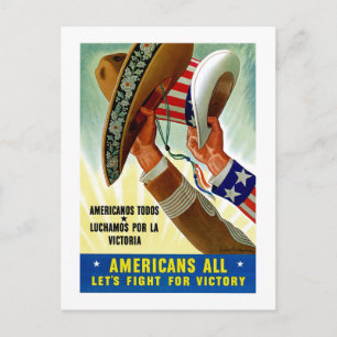 Amerikaner alla ~ Låt oss kamp för seger Vykort
