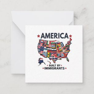Amerikaner Byggt av immigranter Patriotic American Anteckningskort