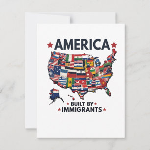 Amerikaner Byggt av immigranter Patriotic American Anteckningskort