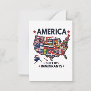 Amerikaner Byggt av immigranter Patriotic American Anteckningskort