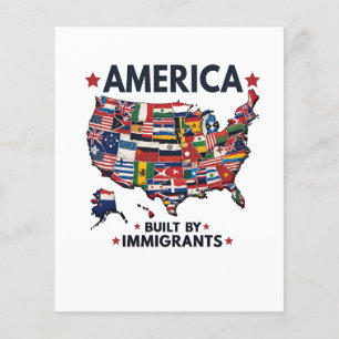 Amerikaner Byggt av immigranter Patriotic American Flygblad