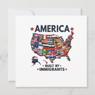 Amerikaner Byggt av immigranter Patriotic American Julkort