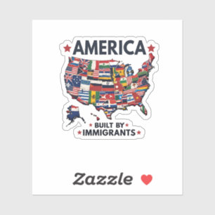 Amerikaner Byggt av immigranter Patriotic American Klistermärken