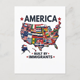 Amerikaner Byggt av immigranter Patriotic American Vykort