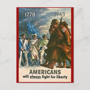 Amerikaner kommer alltid att kämpa för frihet - WW Vykort