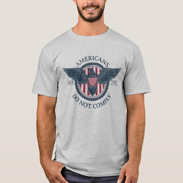 Amerikaner Komplicerar inte t-shirt (Framsida)