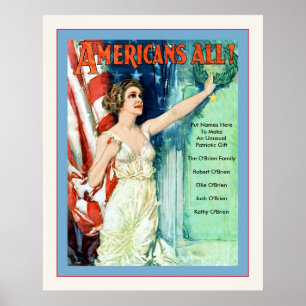 Amerikaner! ~ PERSONLIGENS VINTAGE VÄRLDSKRIG 1 Poster