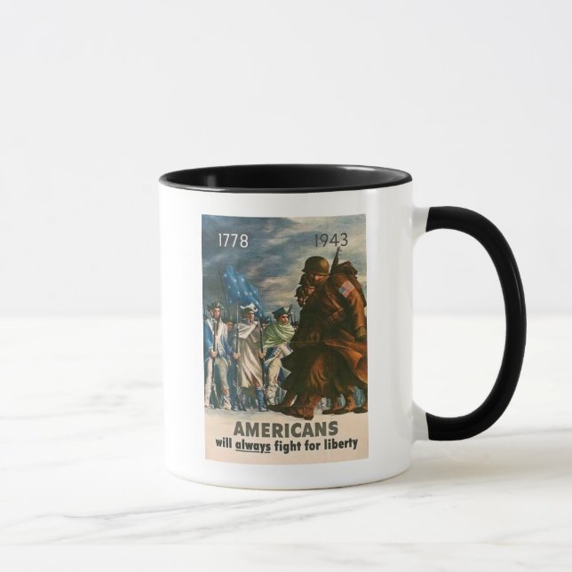Amerikaner ska alltid slagsmål för frihet mugg (Höger)