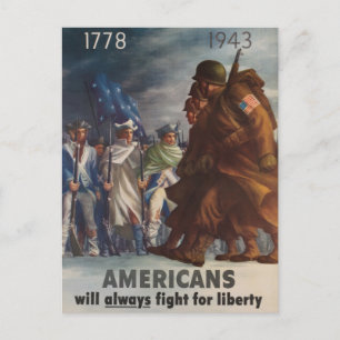 Amerikanerna kommer alltid att kämpa för frihet 17 vykort