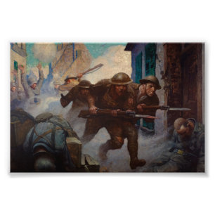 Amerikanerna vid Chateau-Thierry av N. C. Wyeth Fototryck