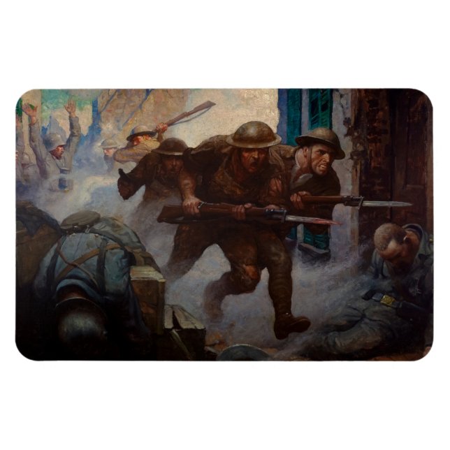 Amerikanerna vid Chateau-Thierry av N. C. Wyeth Magnet (Horisontell)