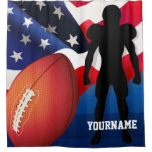 AmerikanfotbollsspelareSilhouette med US-flagga