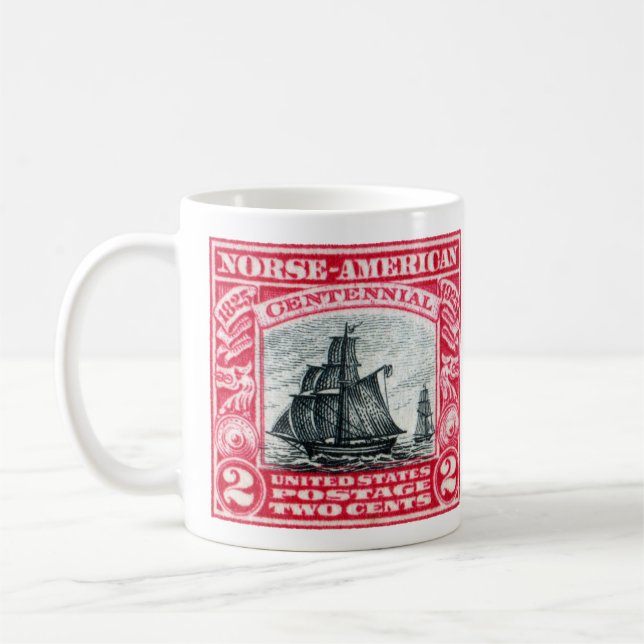 Amerikanfrimärke för 1925 Norse Kaffemugg (Vänster)