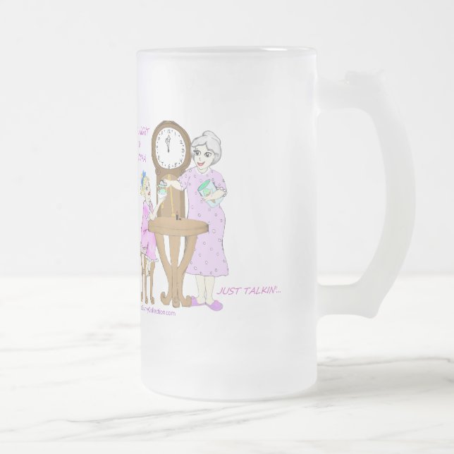 AmerikanGranny upp all för natt Talkin precis mugg (Höger)